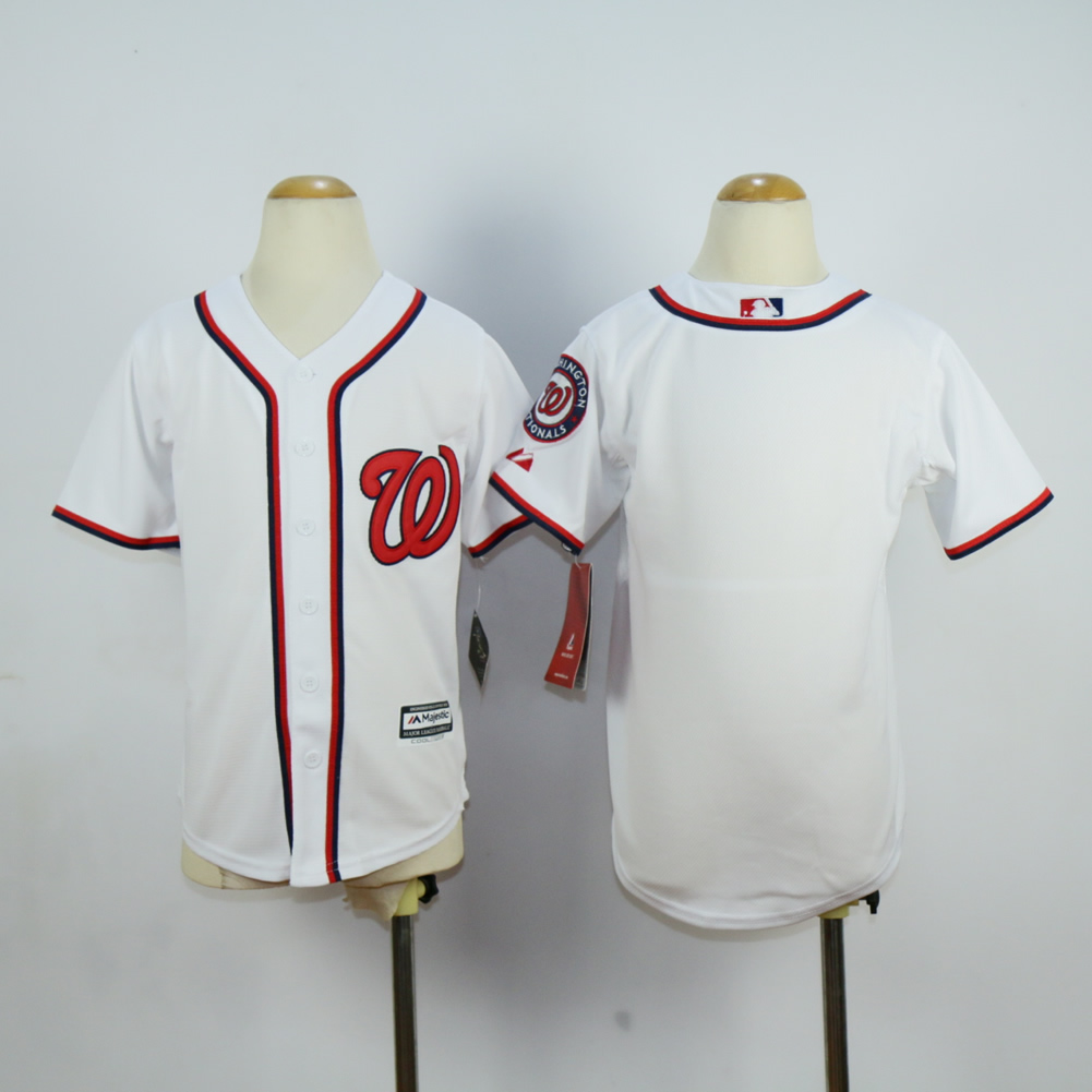 Youth Washington Nationals Blank White MLB Jerseys